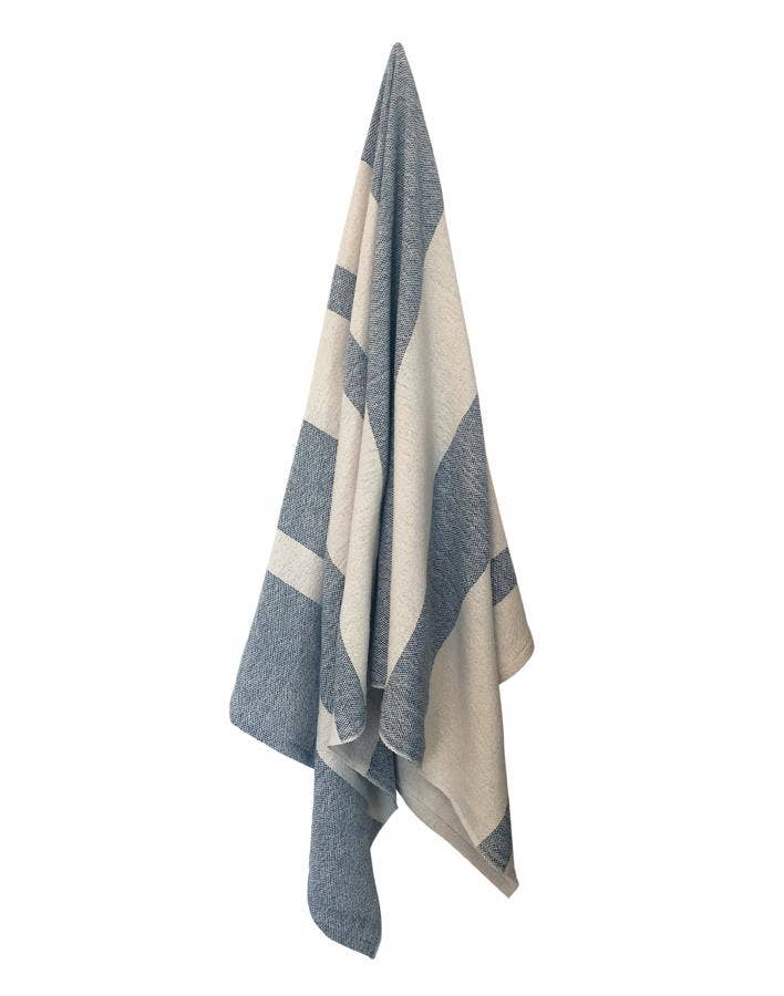 Striped Spa Towel - Gray